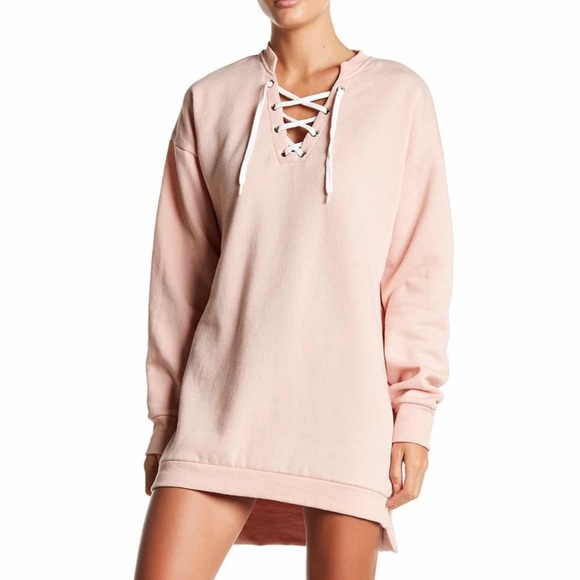 Dresses & Skirts - Lace Up Sweatshirt Dress